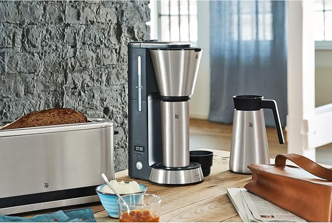 WMF KITCHENminis 0412260011 Aroma Filter Coffee Maker Thermo-To-Go Compact Insulated Jug and Takeaway Mug Cromargan High Quality 760 W Up to 5 Cups
