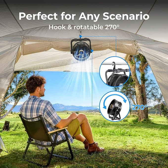 BougeRV Camping Outdoor Camping Electrical Sets 20000mAh Battery Powered Fans and 18V 8Ah Battery Powered Coffee Machine Compatible with K Cup Coffee Pods &amp Ground