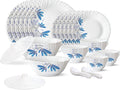 Borosil Gourmet Dinnerware Set For 6 35 Pieces White Dinner Plates and Bowls Sets Chip Resistant Tempered Opal Glass Stain Resistant Dishwasher &amp Microwave Safe Dinner Set For Gifting Serves