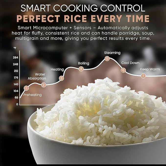 Commercial Large Multi-Function Rice Cooker - Professional 64 Cup Cooked (32 Cup Uncooked) Rice Maker Cooker With Non Stick Pot &amp Hinged Lid - Brown Rice Sushi Rice and more