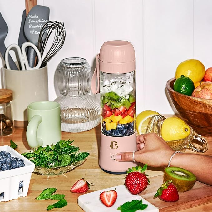 Portable Blender with 14 oz USB Rechargeable and Cordless for Smoothies Shakes &amp More