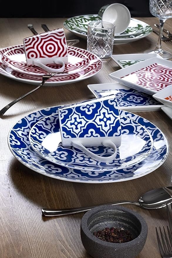 Casablanca 24 Pcs Porcelain Dinnerware Set for 6 Persons - Dishwasher safe