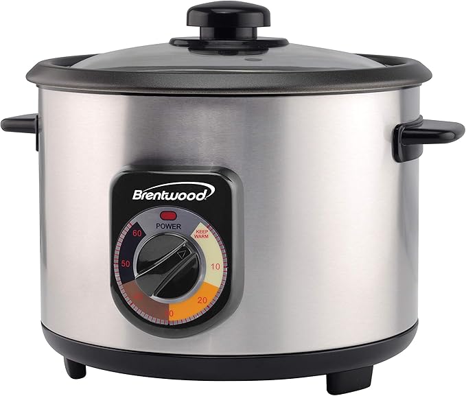 Brentwood TS-1020S 10-Cup Uncooked/20-Cup Cooked Crunchy Persian Rice Cooker Stainless Steel [TS-1020S]