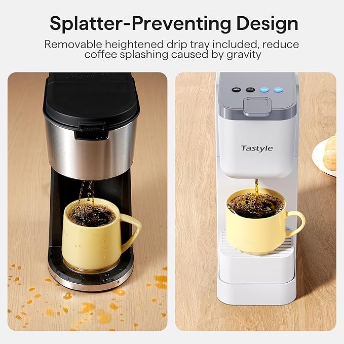 Single Serve Coffee Maker for K Cup Ground and Tea Hot and Iced Coffee Machines with Bold Setting 6 to 16 Oz Brew Sizes Compact for Small Spaces White (2.0 Version)