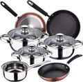 Kitchen Battery 7 Pieces SAN IGNACIO Faro Stainless Steel with pan Set (20/24/28 cm) SAN IGNACIO Moma in Forged Aluminum