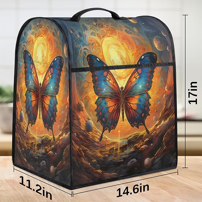 cfpolar Kitchen Aid Mixer Cover Compatible with 6-8 Quarts Butterfly Animal Universe Stand Mixer Cover Kitchen Aid Mixers Accessories Appliance Organizer Bag Dust Covers with Zipper Pocket