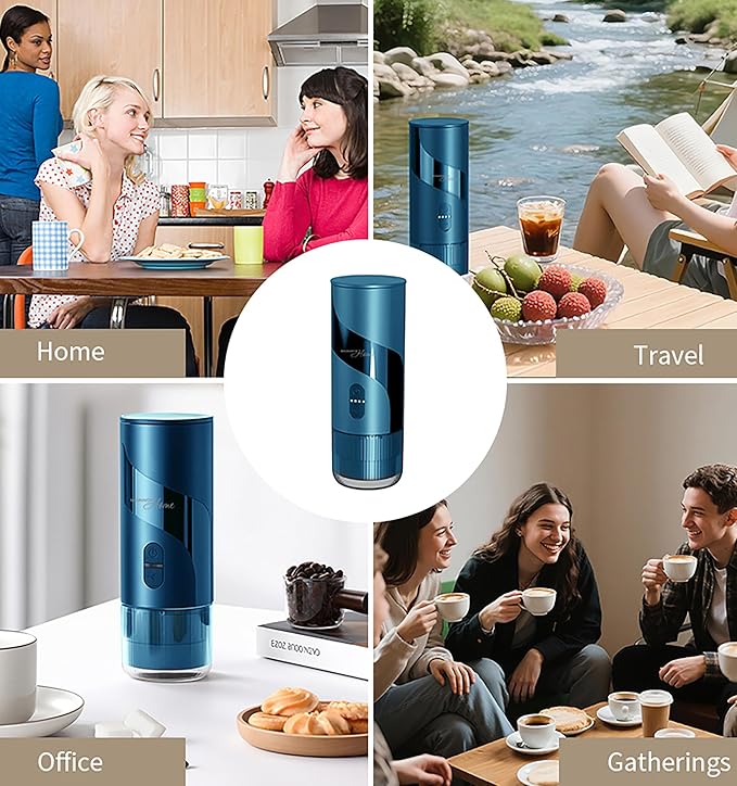 Magnavox HOME Portable Espresso Coffee Maker (Grounds or Pods) with Fast Brew Technology &amp Single Touch Control Ideal for Offices or Travel
