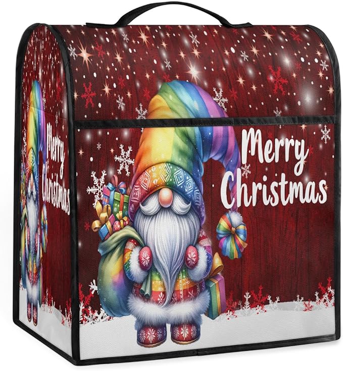 cfpolar Kitchen Aid Mixer Cover Compatible with 6-8 Quarts Christmas Santa Claus Snowflakes Stand Mixer Cover Kitchen Aid Mixers Accessories Appliance Organizer Bag Dust Covers with Zipper Pocket