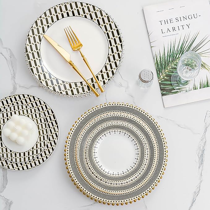bone china dinnerware set tableware set 24-piece dinnerware set for 6 cups and plates sets for kitchen round plates dinner plate set dishwasher safe kitchen dishes set for housewarmingpartydinner