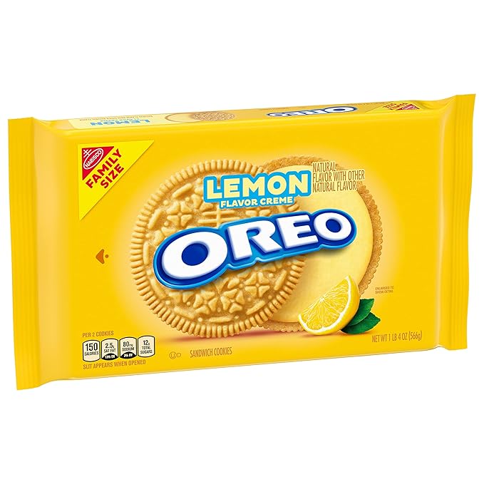 OREO Lemon Creme Sandwich Cookies Family Size 12 - 20 oz Packs