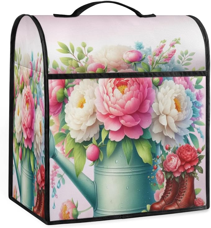 Kitchen Aid Mixer Cover Flower Florals Stand Mixer Cover Compatible with 6-8 Quarts Stand Mixers Dust Covers with Zipper Pocket Foldable Washable Kitchen Aid Organizer Bag