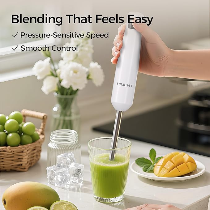 Cordless Hand Blender12V Rechargeable Immersion Blender with 60+ Bowl Battery Life4-Point Stainless Steel BladeVariable Speed &amp Egg Whisk - for SoupsSmoothies Baby Food