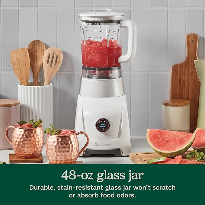 Cuisinart Hurricane® 48 oz Glass Jar Digital Blender Manual 5 Speeds 6 Presets - Smoothie Pulse Milkshake Cocktail Ice Crush and Clean BL-200