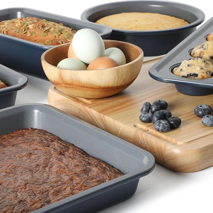 Calphalon Legacy 10 Piece PFA Free Nonstick Bakeware Set - Blue/Grey Interior