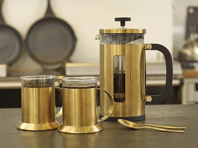 La Cafetière Thermique Insulated 8-Cup Cafetière French Press Coffee Maker Brushed Gold - 1 L (1¾ pint)