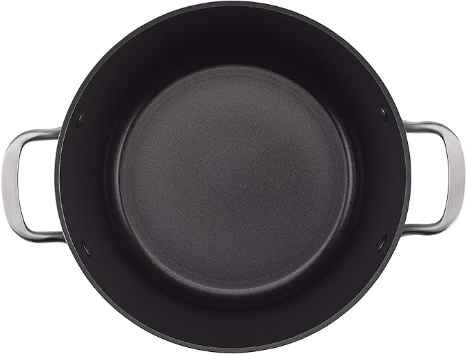 KitchenAid Hard Anodized Induction Nonstick Stock Pot/Stockpot with Lid 8 Quart Matte Black