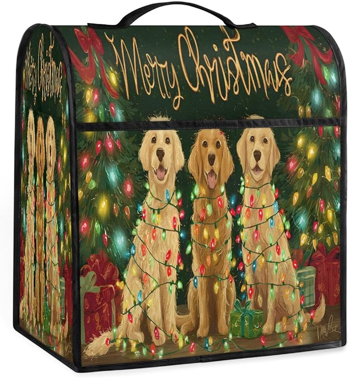 cfpolar Kitchen Aid Mixer Cover Compatible with 6-8 Quarts Christmas Xmas Dogs Stand Mixer Cover Kitchen Aid Mixers Accessories Appliance Organizer Bag Dust Covers with Zipper Pocket