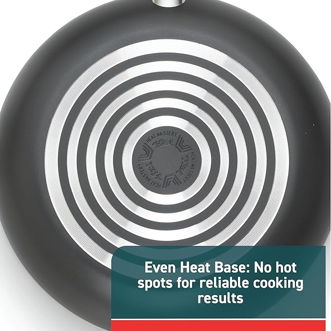 T-Fal Initiatives Non Stick Fry Pan 2 Piece Set 8.5 10 Inch Oven Broiler Safe 350F Cookware Kitchen Cooking Set Skillets Frying Pans Egg Pan Omelet Pan Pots and Pans Dishwasher Safe Black