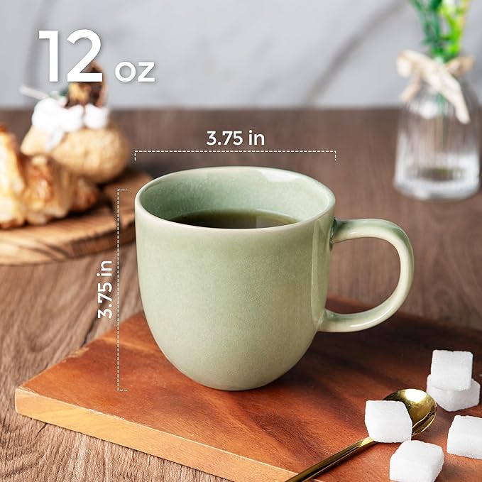 AmorArc Ceramic Dinnerware Sets with Coffee Mug Handmade Stoneware Reactive Glaze Plates and Bowls Set Scratch Resistant | Dishwasher &amp Microwave Safe Service for 6 (24pc)