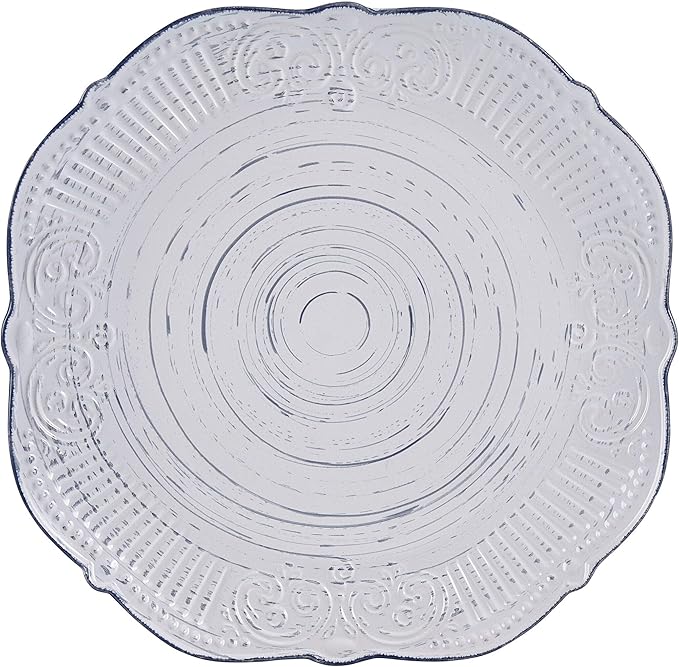 Pfaltzgraff Isabella 16-Piece Stoneware Dinnerware Set Service for 4 - Handpainted Unique Glazed Finish - Includes Dinner Plates Salad Plates Bowls Mugs - Dishwasher &amp Microwave Safe (Gray)