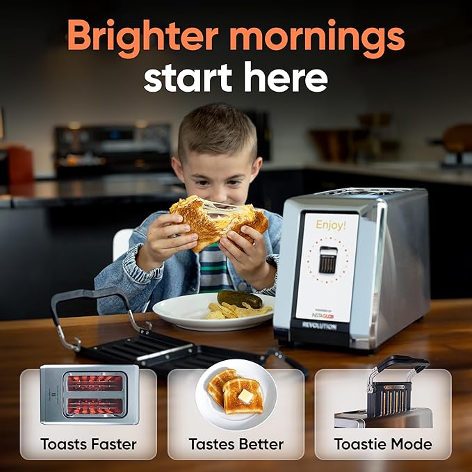 Revolution R180 Connect Plus Smart Toaster with Touchscreen (Bundle with Toastie Press &amp Warming Rack) Choose from 40+ Bread Types 7 Browning Levels &amp Toastie Press Mode