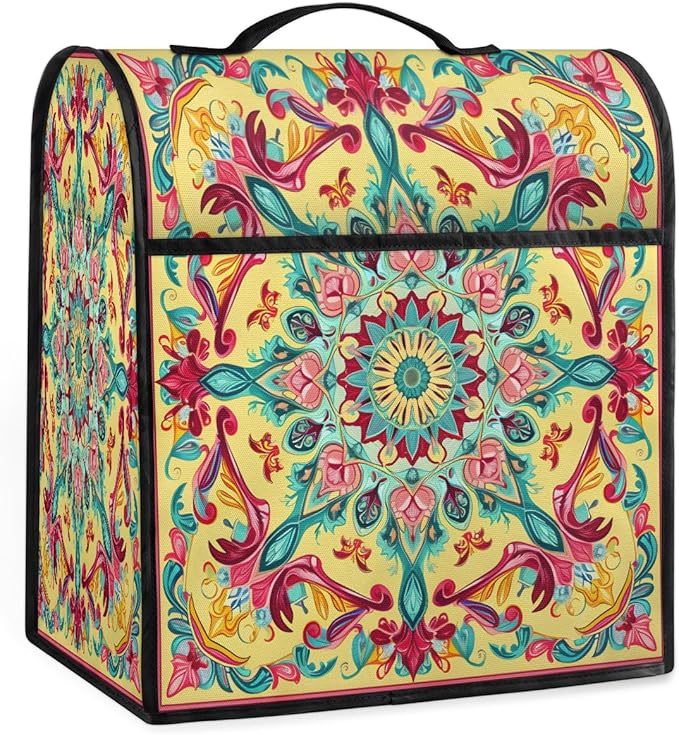 cfpolar Kitchen Aid Mixer Cover Compatible with 6-8 Quarts Mandala Art Flowers Stand Mixer Cover Kitchen Aid Mixers Accessories Appliance Organizer Bag Dust Covers with Zipper Pocket