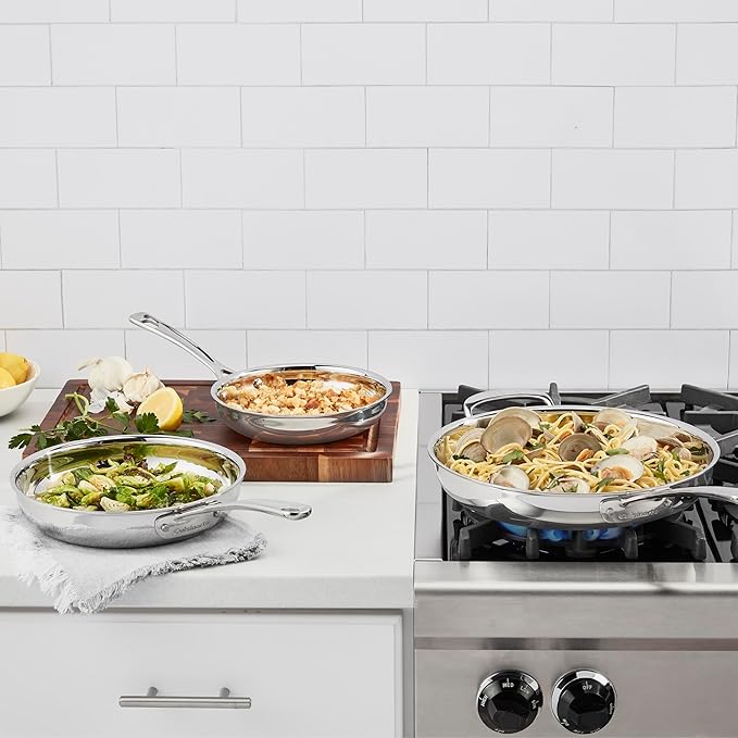 Cuisinart 3 Piece PureClad Triple-Ply Stainless Steel Skillet Set PCST22-81012