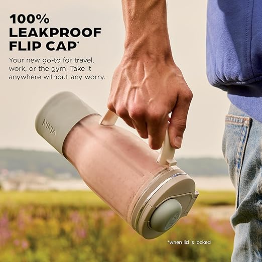 Ninja Blendboss™ | Personal Blender for Smoothies &amp Frozen Drinks | 26oz Travel Tumbler with LeakProof Lid Chug Spout &amp Detachable Straw | Auto-iQ Technology | Stone Mint | DB351ST