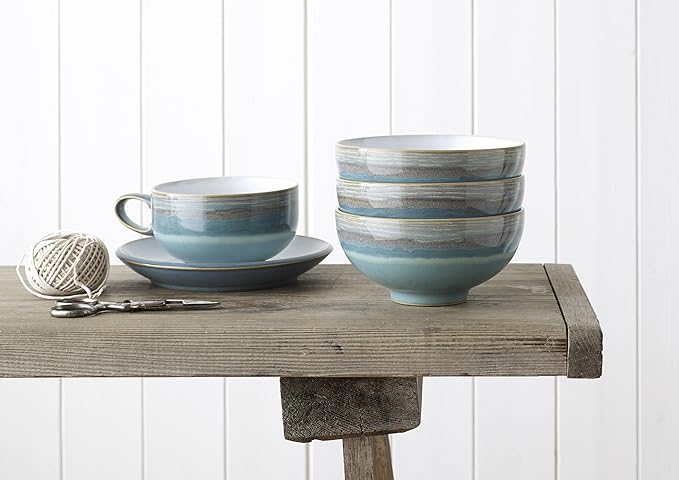 Denby Azure Coast Soup/Cereal Bowls Set of 4