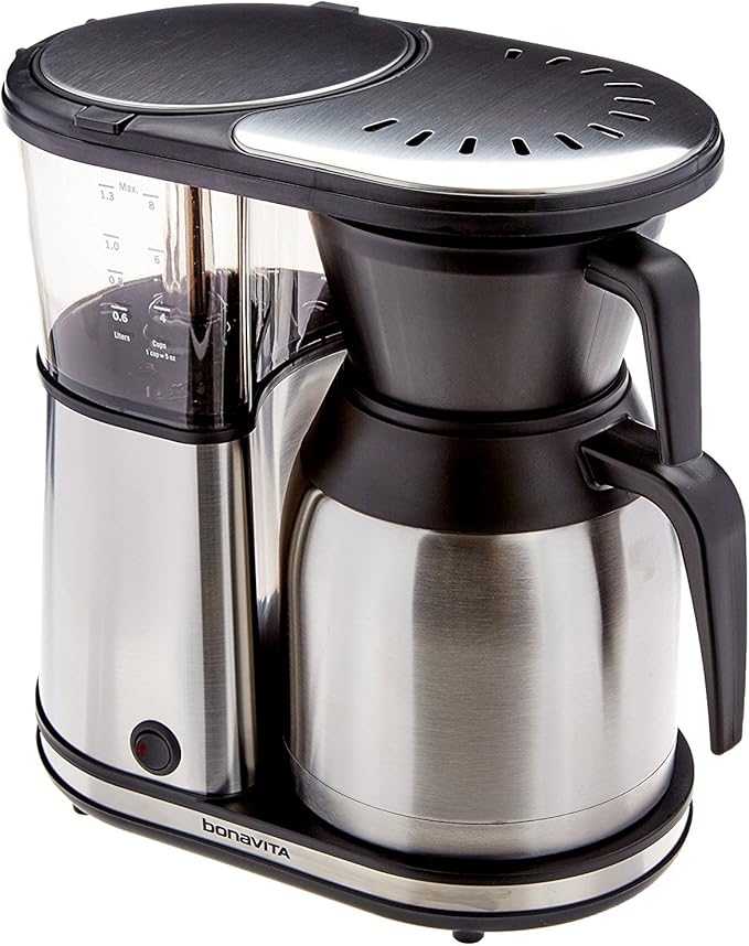 -Bonavita 8 Cup Coffee Maker One-Touch Pour Over Brewing with Thermal Carafe SCA Certified Stainless Steel (BV1900TS)