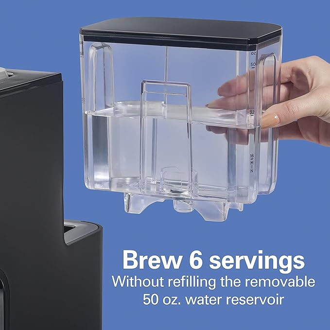 Hamilton Beach Gen 4 FlexBrew Single-Serve Coffee Maker with Removable Reservoir Compatible with Pod Packs and Grounds 50 oz. 4 Fast Brewing Options Black