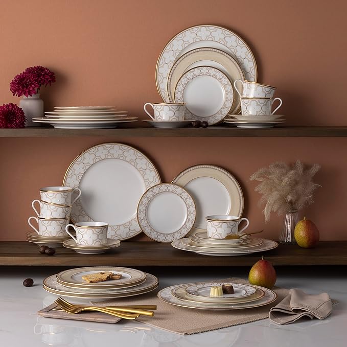 Noritake Trefolio Gold 40-Piece Dinnerware Set Service for 8