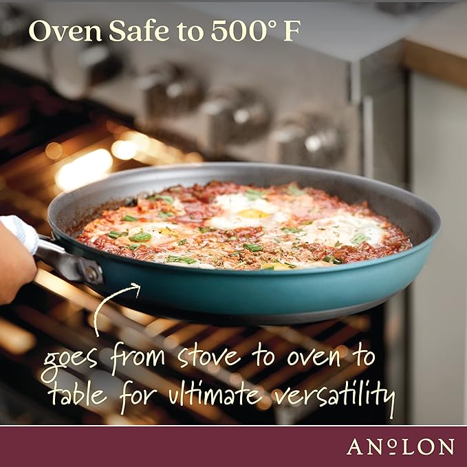 Anolon Achieve Hard Anodized Nonstick Frying Pan/Skillet 12 Inch Teal