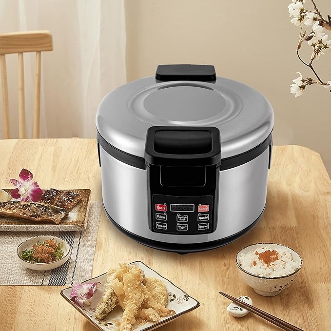 Commercial Rice CookerLarge 19L/20QT Capacity360° Uniform Heating &amp 12-Hour Thermal Preservation Fast Cooking Electric Rice Cooker for Restaurant