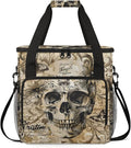 Skull Gothic Travel Coffee Maker Carrying Bag Large Organizer Storage Tote Bag Insulated Reusable Cooler Grocery Bags
