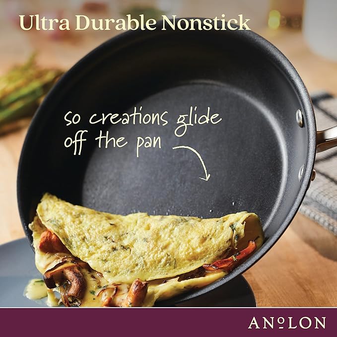 Anolon Advanced Home Hard Anodized Nonstick Cookware/Pots and Pans Set 9 Piece - Moonstone