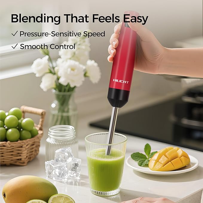 Cordless Hand Blender12V Rechargeable Immersion Blender with 60+ Bowl Battery Life4-Point Stainless Steel BladeVariable Speed &amp Egg Whisk - for SoupsSmoothies Baby Food