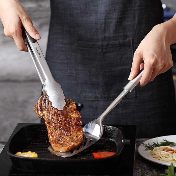Cooking Utensil Set 11 PCS Stainless Steel Kitchen Utensil Set Nonstick Kitchen Gadgets Cookware Set with Spatula