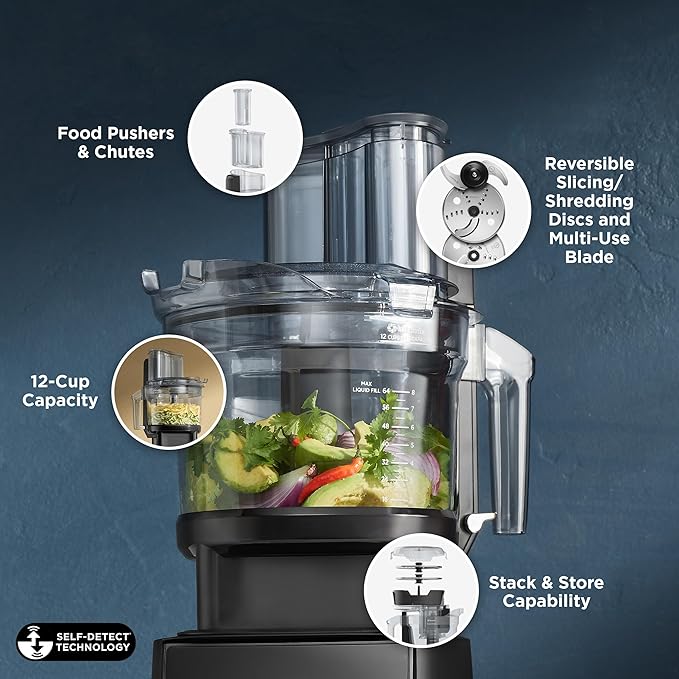 Vitamix Ascent X4 Gourmet SmartPrep Kitchen System Professional-Grade Blender Stainless-Steel Blades 12-Cup Food Processor Attachment with 4 Discs 48 Oz Blender Container White
