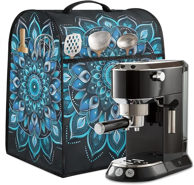 cfpolar Kitchen Aid Mixer Cover Compatible with 6-8 Quarts Ethnic Mandala Blue Floral Stand Mixer Cover Kitchen Aid Mixers Accessories Appliance Organizer Bag Dust Covers with Zipper Pocket