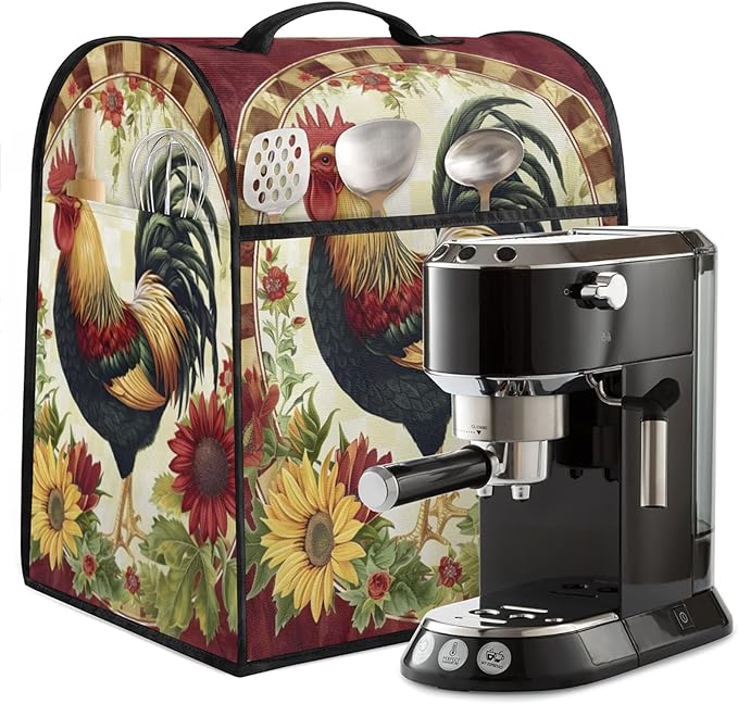 cfpolar Kitchen Aid Mixer Cover Compatible with 6-8 Quarts Rooster Sunflower Farmhouse Stand Mixer Cover Kitchen Aid Mixers Accessories Appliance Organizer Bag Dust Covers with Zipper Pocket