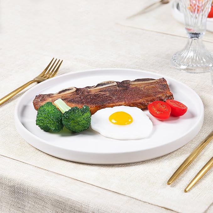 Plates and Bowls Sets for 4 - CJDC-QUELO 16 Piece Stoneware Dinnerware Sets with Mugs Ceramic Dishware Sets for Kitchen Dining Use Chip and Scratch Resistant Microwave Dishwasher Safe White