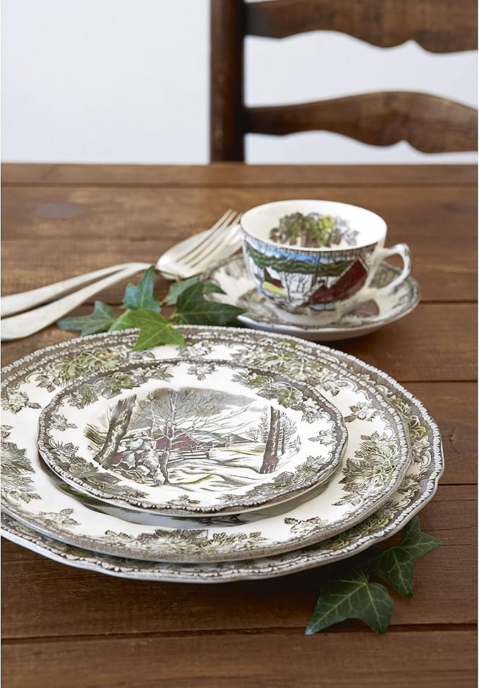 Johnson Brothers Friendly Village 5-Piece Dinnerware Set White 10.5