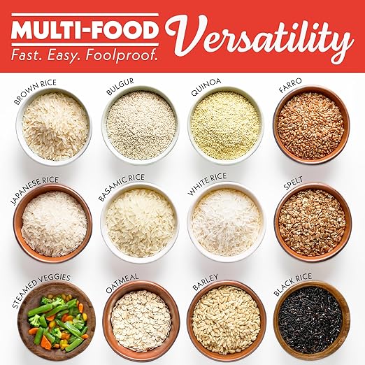 Gourmia Rice Cooker – 3 Qt Capacity 12 Cup Cooked 6 Cup Uncooked Digital Controls Grain Cooker &amp Steamer Built-In Steamer Basket Nonstick Ceramic Pot Delay Timer Keep Warm Stainless Steel
