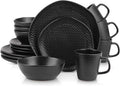 Stone Lain Abigail 16-Piece Dinnerware Set Stoneware Black