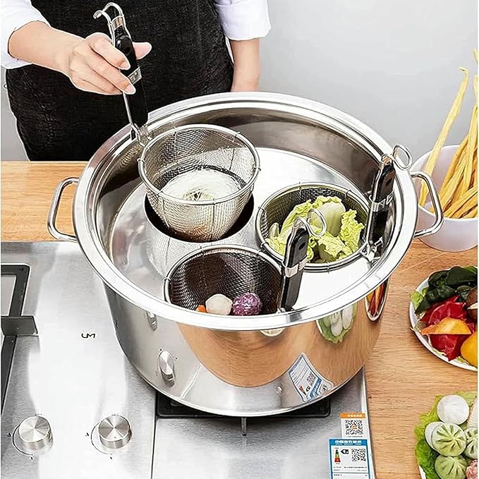 Set of Pots for 5 Holes Paste Stainless Steel Potplay with Homemade Kitchen and Restaurant Restaurant3 Hole