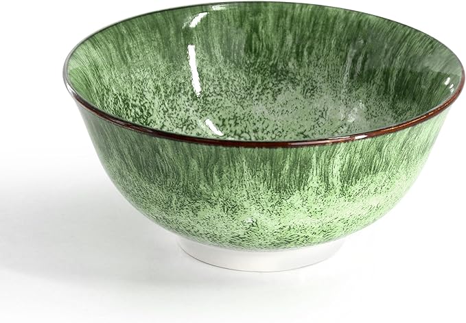 Elama Oceanus 16 Piece Round Shape Porcelain Double Bowl Dinnerware Set Tableware Set Table Setting- Service for 4 (Green)