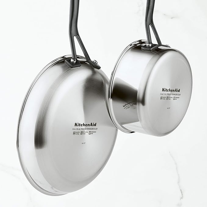 KitchenAid 5-Ply Clad Polished Stainless Steel Nonstick Fry Pan/Skillet 8.25 Inch