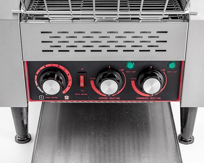 300 Slices/Hour Commercial Conveyor Toaster 2200W Heavy Duty Electric Conveyor Toaster for Restaurant Stainless Steel Industrial Toasters Adjustable Speed for Restaurant or Bakery