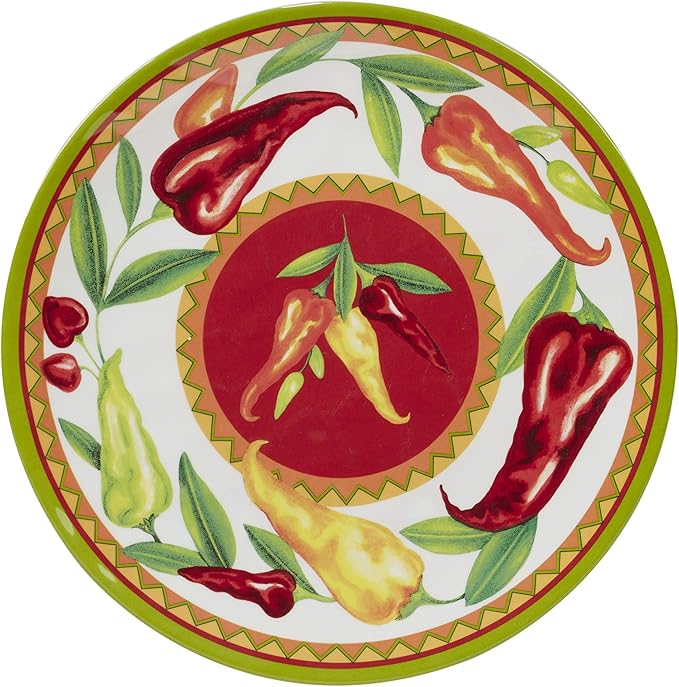 Certified International Red Hot 12 pc Melamine Dinnerware Set Service for 4